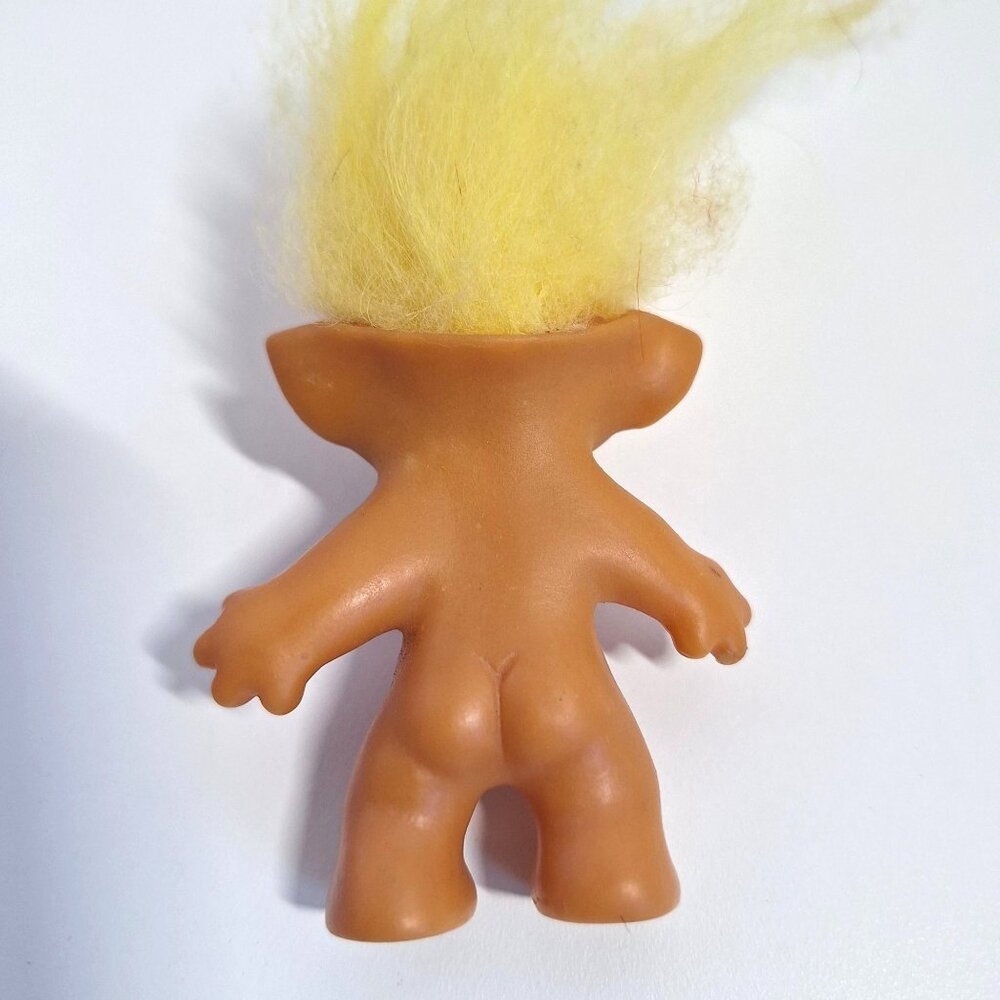 Wishnik Clown Troll Vintage 60s Long Yellow Hair Pink Green 3" Doll - Picture 7 of 9